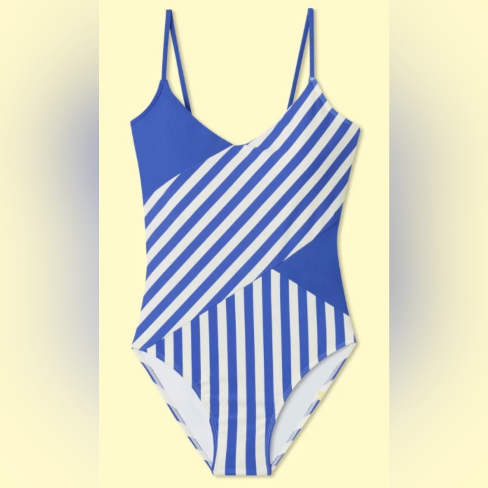 Summersalt Marina blue & white one-piece